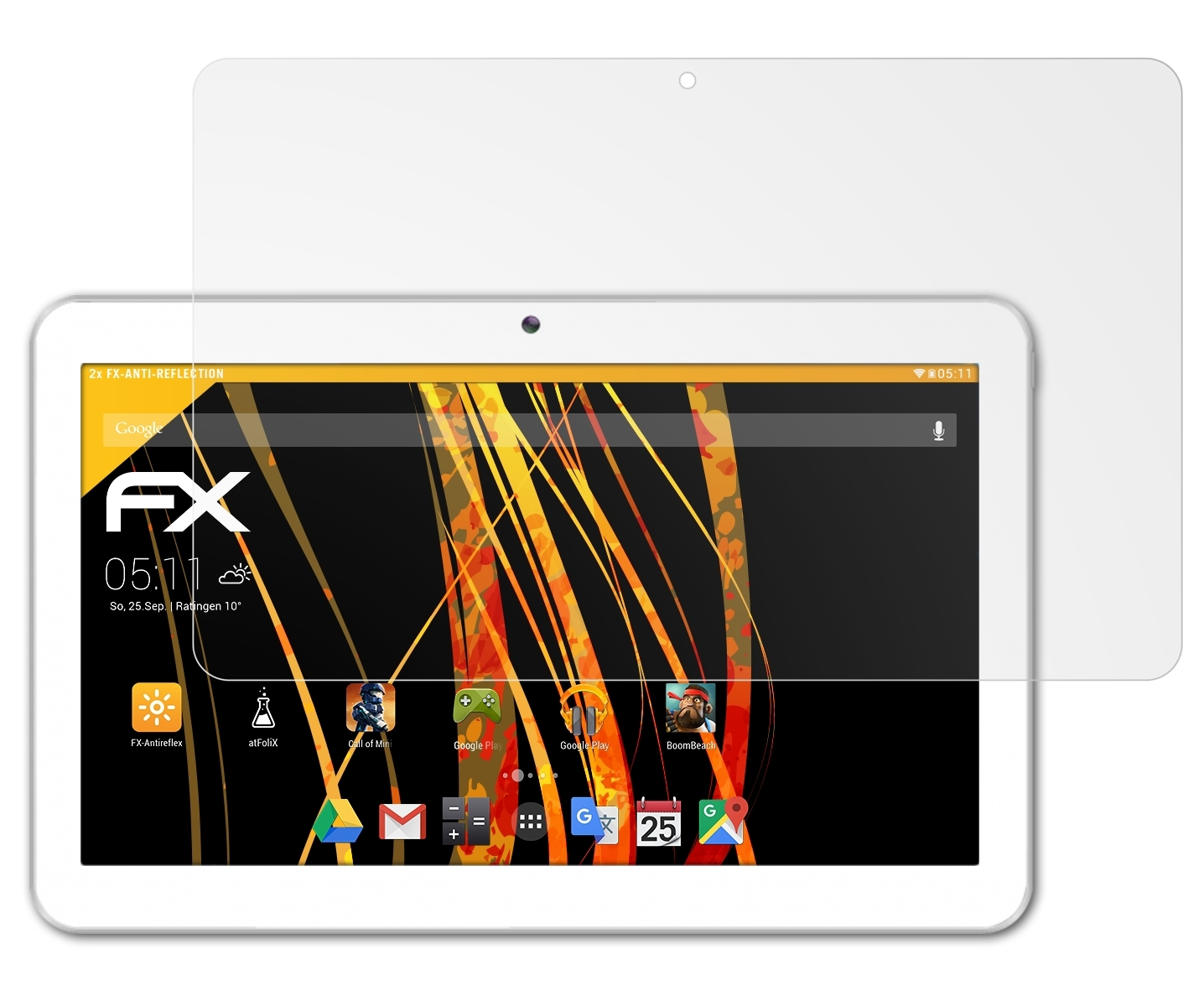 ATFOLIX FX-Antireflex 10.1) Mobility 2x Polaroid Displayschutz(für