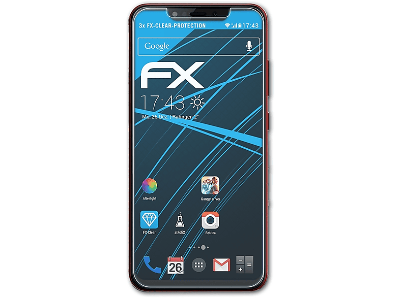 ATFOLIX 3x FX-Clear Displayschutz(für Infinix Hot 6X)