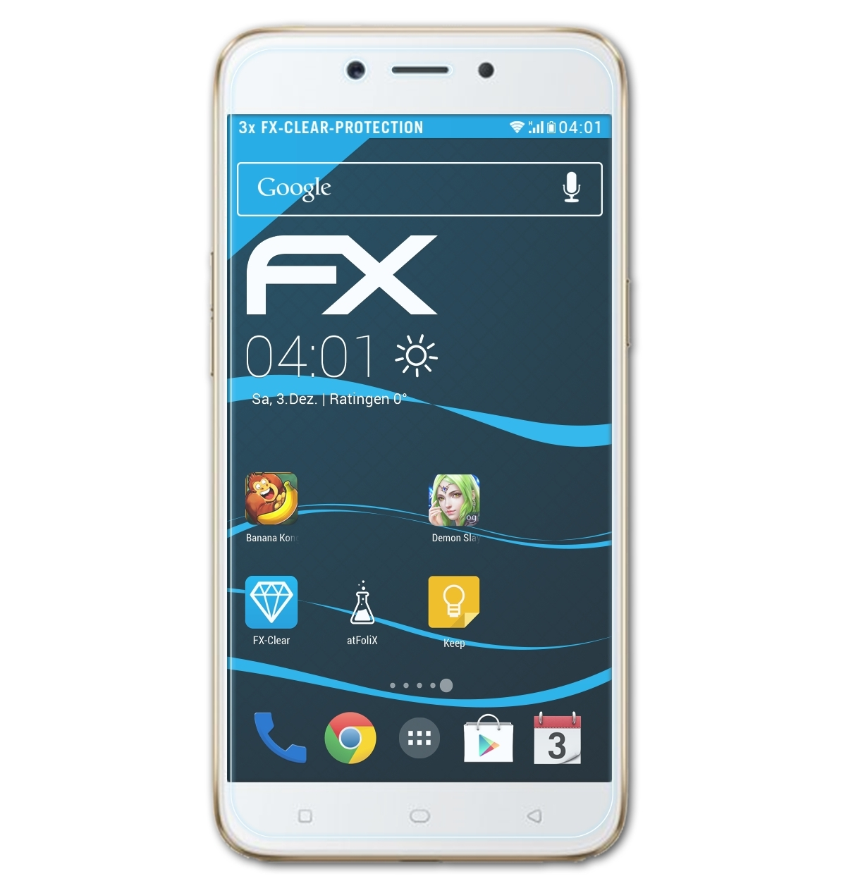 ATFOLIX 3x FX-Clear Oppo A71) Displayschutz(für