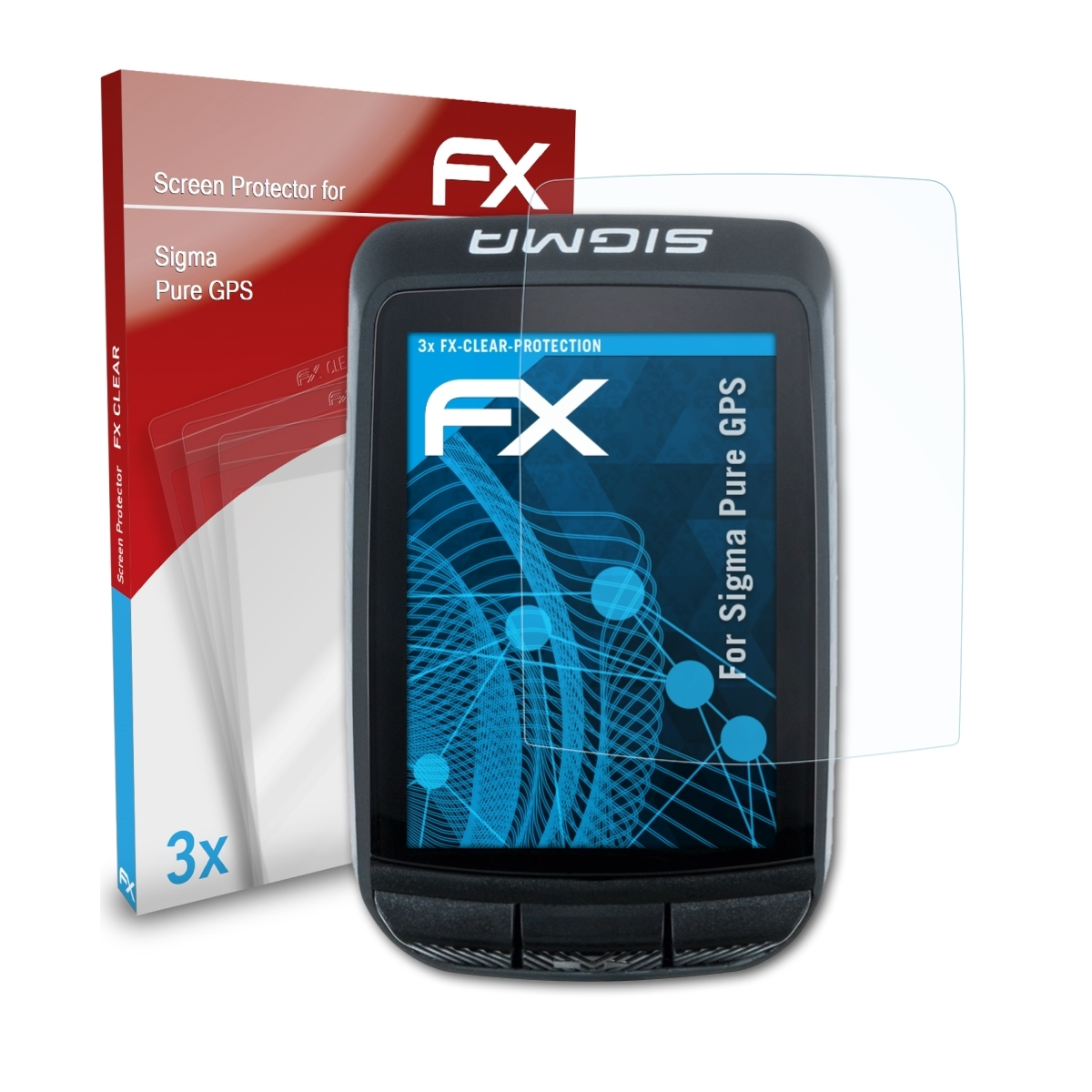ATFOLIX 3x FX-Clear Displayschutz(für Sigma GPS) Pure