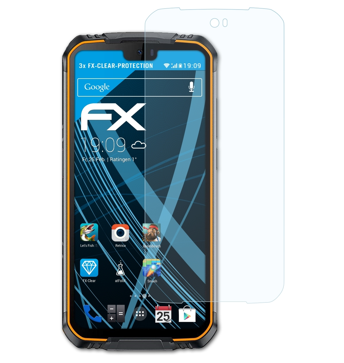 FX-Clear ATFOLIX 3x Pro) S68 Doogee Displayschutz(für