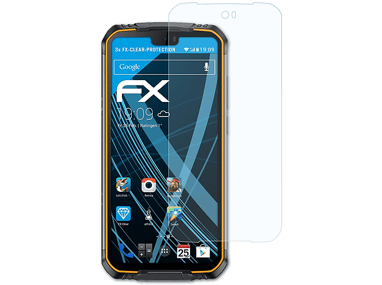 ATFOLIX 3x FX-Clear Displayschutz(für Doogee S68 Pro)