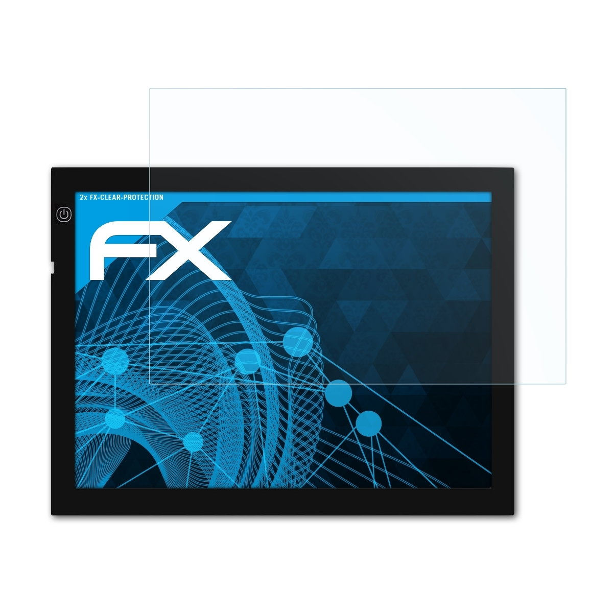 ATFOLIX 2x FX-Clear Displayschutz(für Huion Pad) LED Light A4