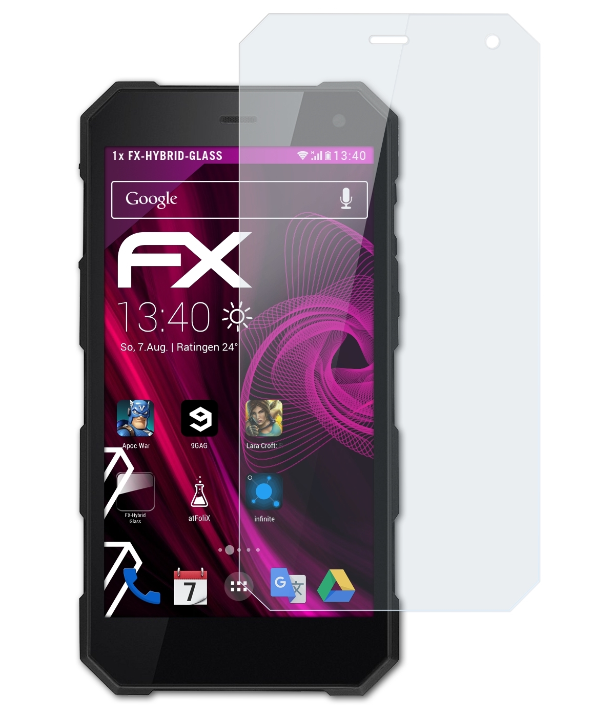 ATFOLIX FX-Hybrid-Glass Schutzglas(für Hammer myPhone Energy)