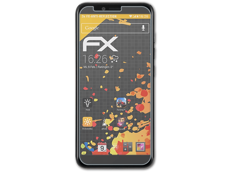 ATFOLIX 3x FX-Antireflex Gionee S11 Displayschutz(für Lite)