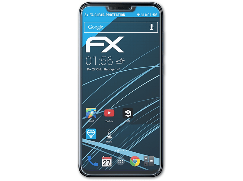 ATFOLIX 3x FX-Clear Displayschutz(für Asus ZenFone Max (M2) (ZB633KL))