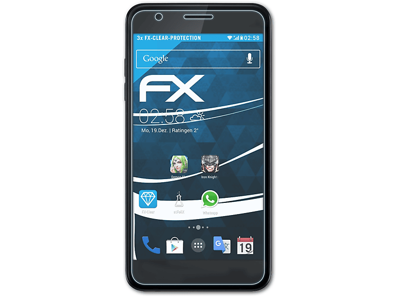 ATFOLIX 3x FX-Clear Displayschutz(für LG K30)