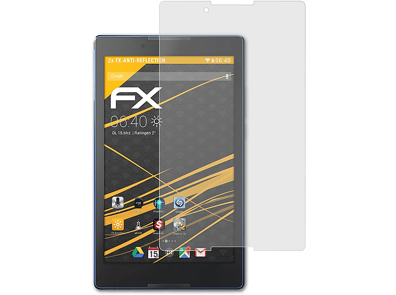 ATFOLIX 2x FX-Antireflex IdeaTab 3 Displayschutz(für Lenovo 8)
