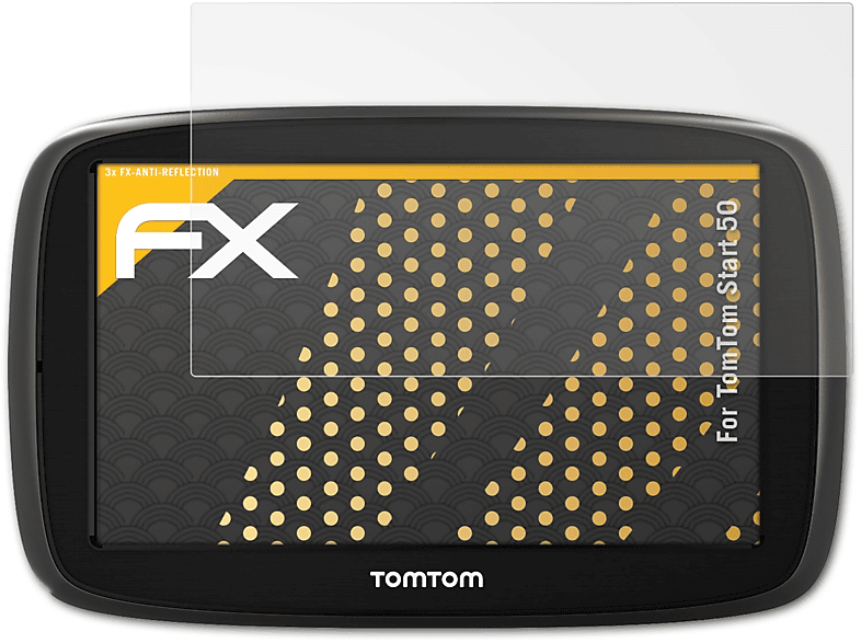 ATFOLIX 3x TomTom Start FX-Antireflex Displayschutz(für 50)