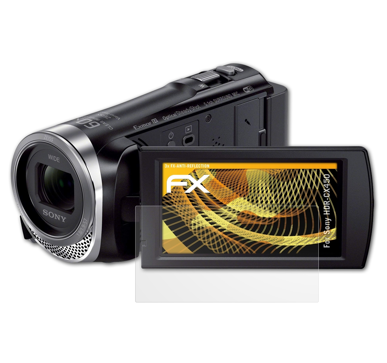 Sony FX-Antireflex 3x HDR-CX450) ATFOLIX Displayschutz(für
