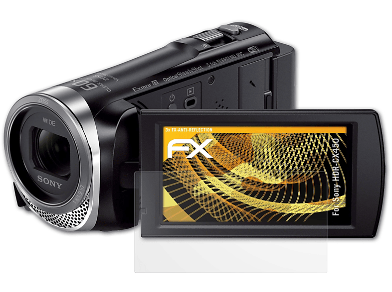 Sony FX-Antireflex 3x HDR-CX450) ATFOLIX Displayschutz(für