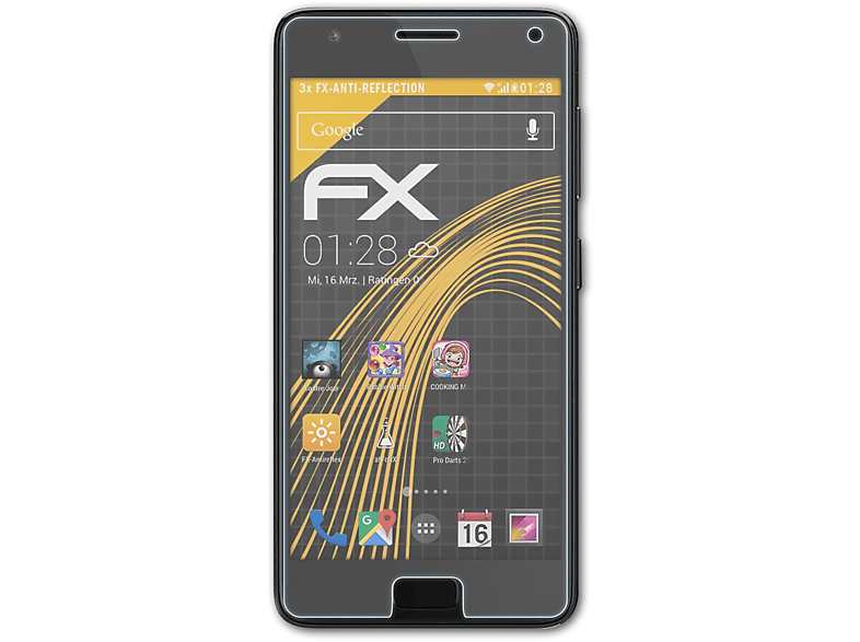 ATFOLIX 3x FX-Antireflex Displayschutz(für Lenovo Zuk Z2 Pro)