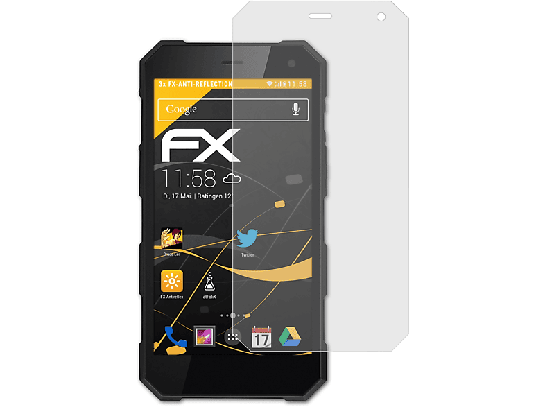 ATFOLIX 3x FX-Antireflex Displayschutz(für myPhone Hammer Energy)