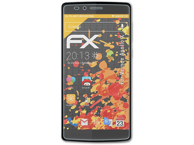 ATFOLIX 3x FX-Antireflex Vernee X) Apollo Displayschutz(für