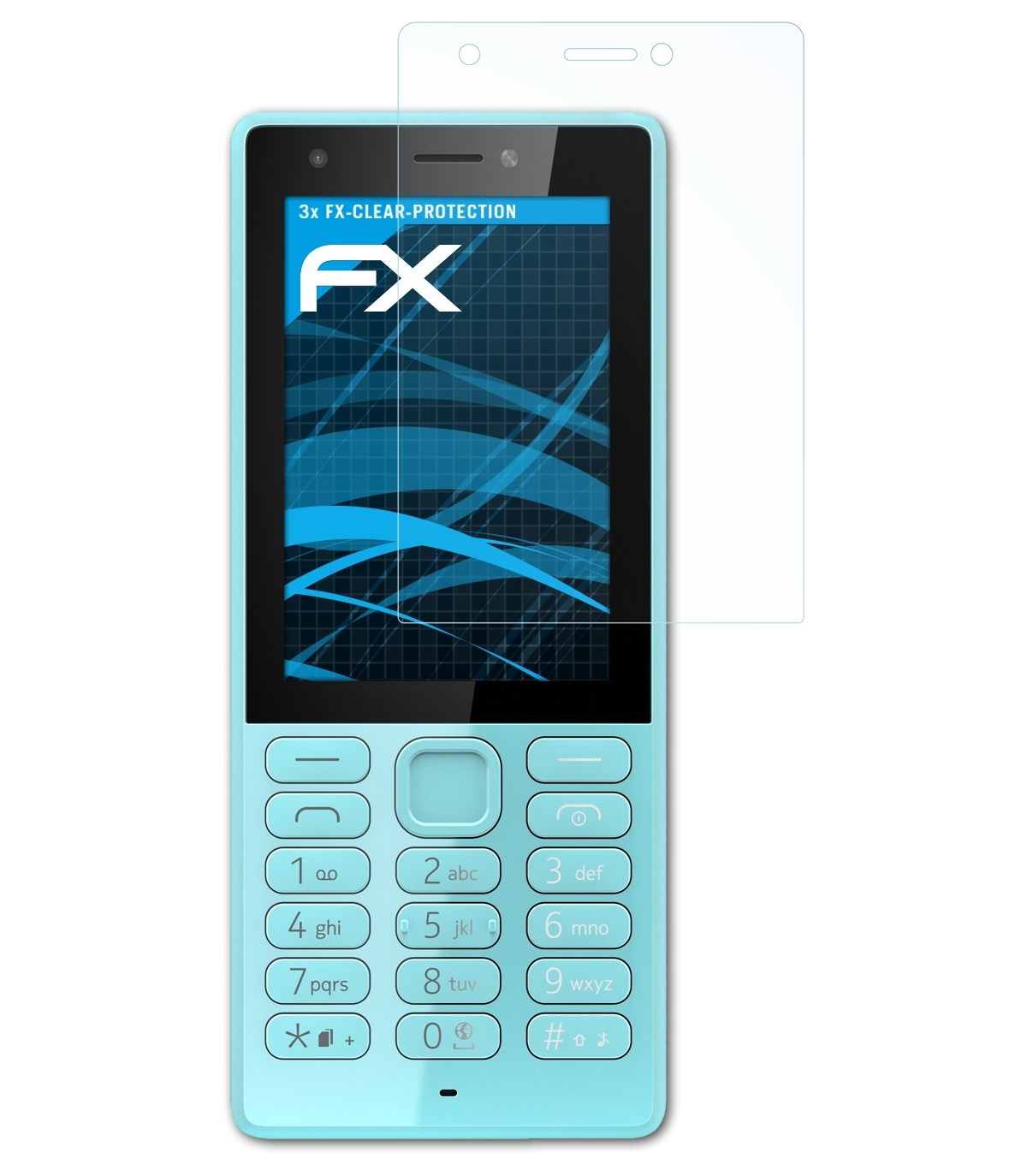 3x Microsoft Nokia FX-Clear 216) ATFOLIX Displayschutz(für