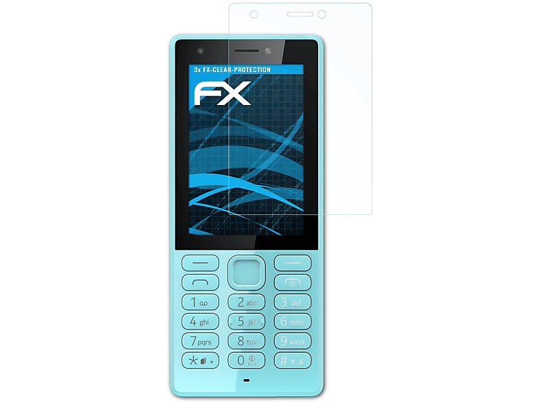 3x Nokia FX-Clear 216) Displayschutz(für ATFOLIX Microsoft