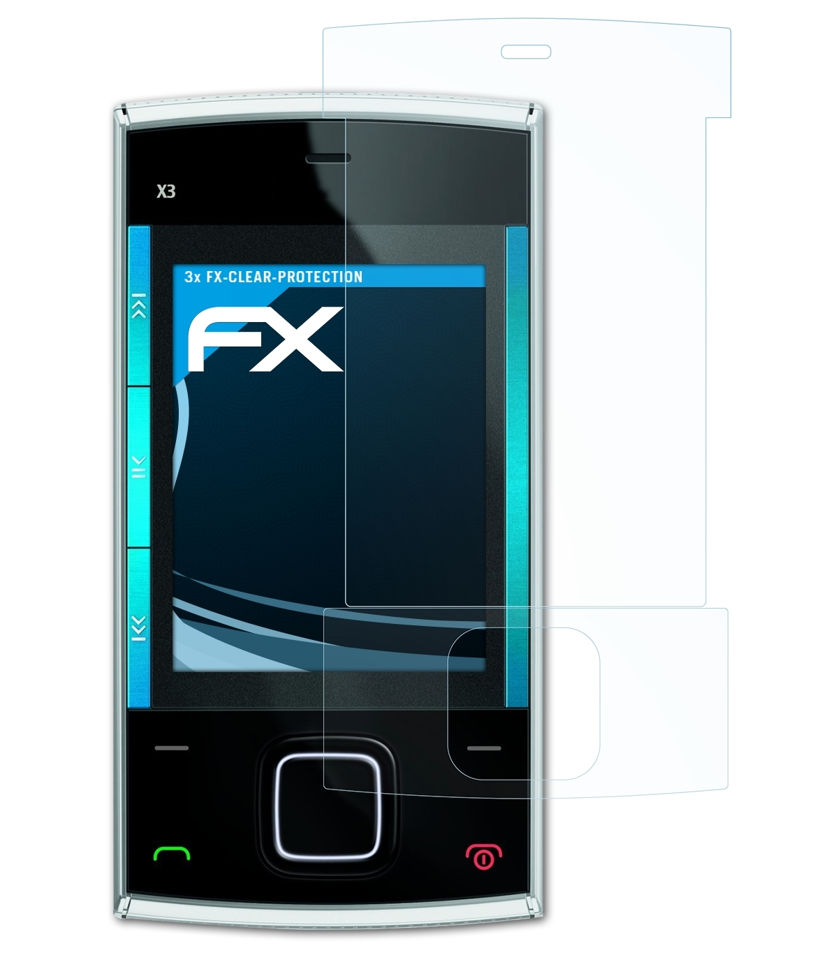 3x Nokia X3) ATFOLIX Displayschutz(für FX-Clear