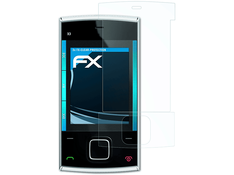3x ATFOLIX FX-Clear Nokia Displayschutz(für X3)