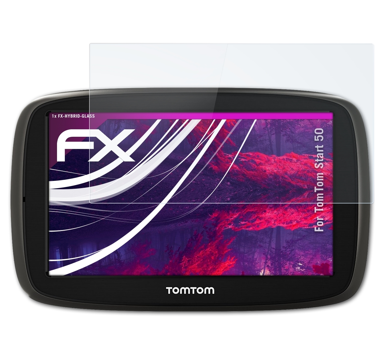 ATFOLIX 50) TomTom Start FX-Hybrid-Glass Schutzglas(für