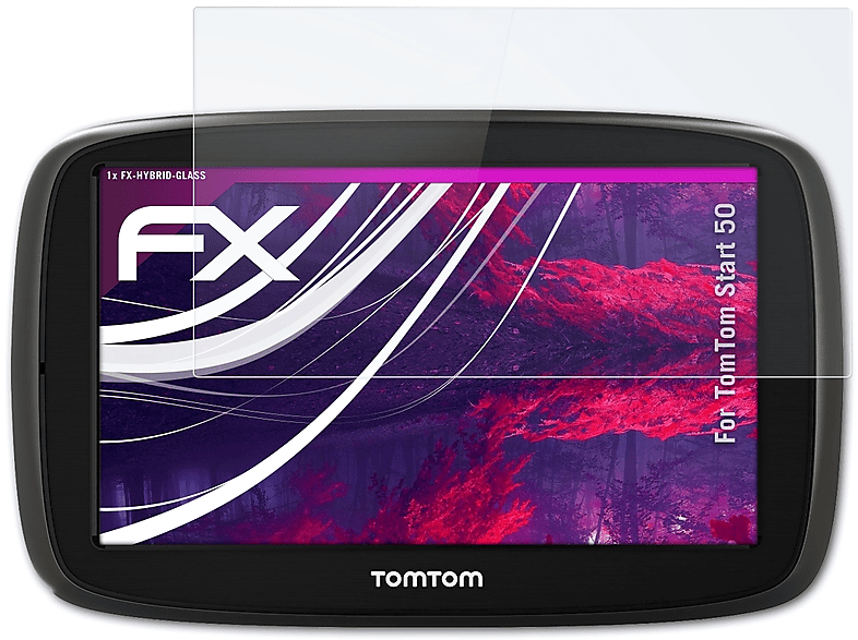 ATFOLIX 50) TomTom Start FX-Hybrid-Glass Schutzglas(für