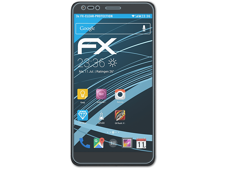 ATFOLIX 3x Alcatel Displayschutz(für Touch Pop One FX-Clear 4 (6))