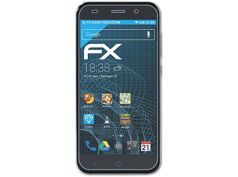 ZTE ATFOLIX Blade 3x Displayschutz(für FX-Clear Z7)