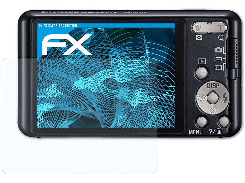 ATFOLIX 3x FX-Clear Displayschutz(für Sony DSC-W570)