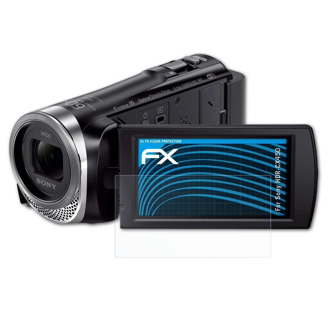 Displayschutz(für Sony ATFOLIX FX-Clear 3x HDR-CX450)