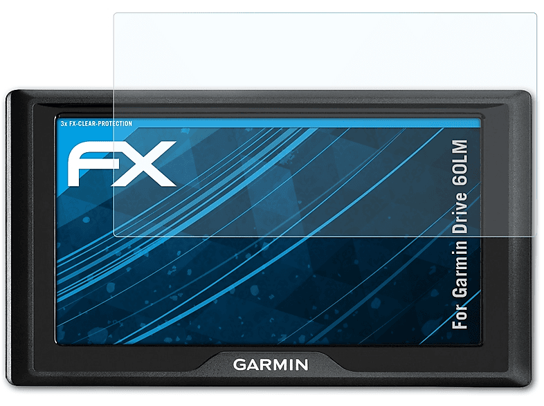 ATFOLIX 3x FX-Clear Displayschutz(für Garmin Drive 60LM)