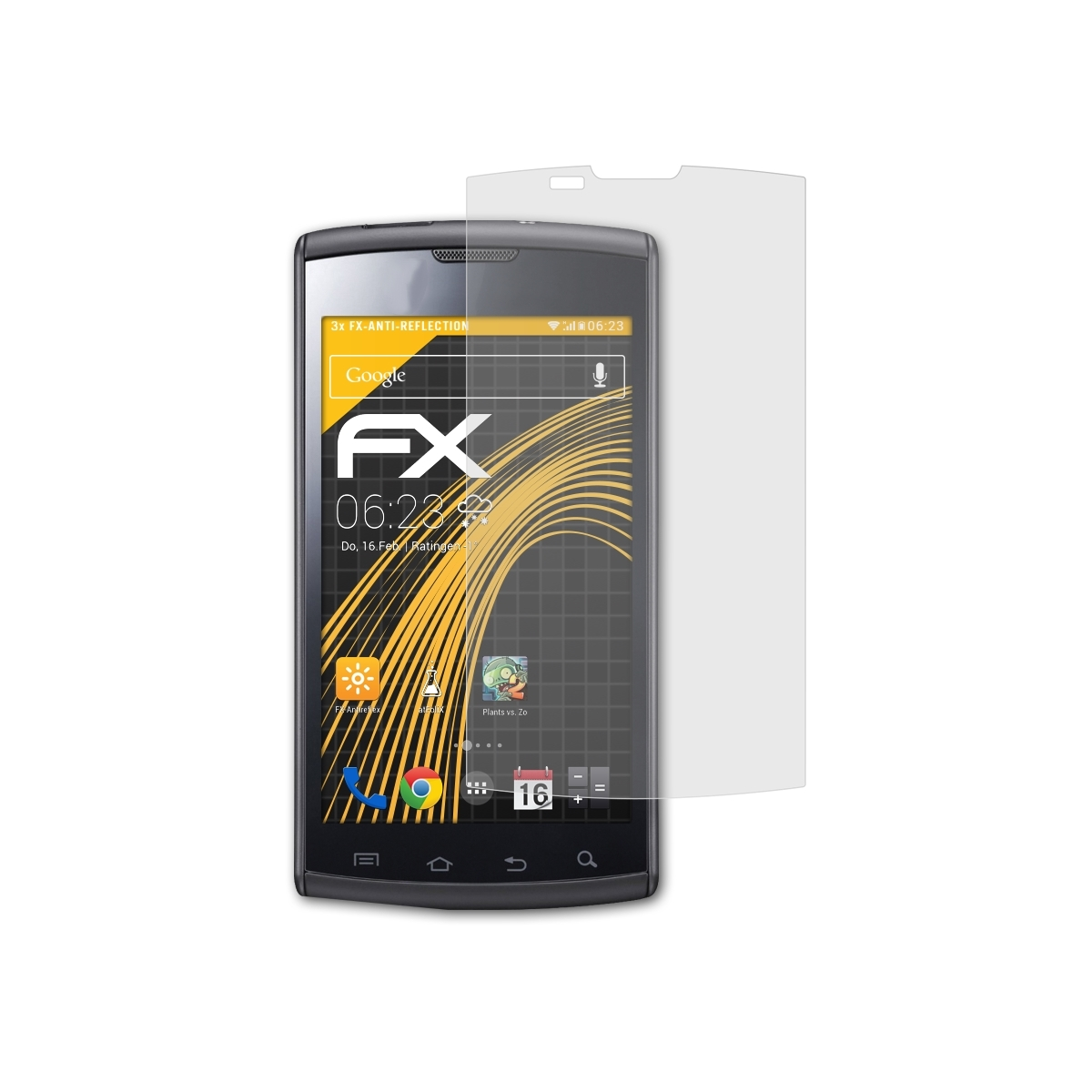 3x Giorgio ATFOLIX (GT-i9010)) FX-Antireflex Samsung Displayschutz(für Galaxy Armani S