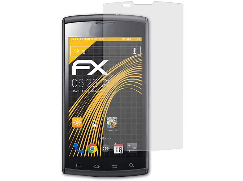 3x Giorgio ATFOLIX (GT-i9010)) FX-Antireflex Samsung Displayschutz(für Galaxy Armani S