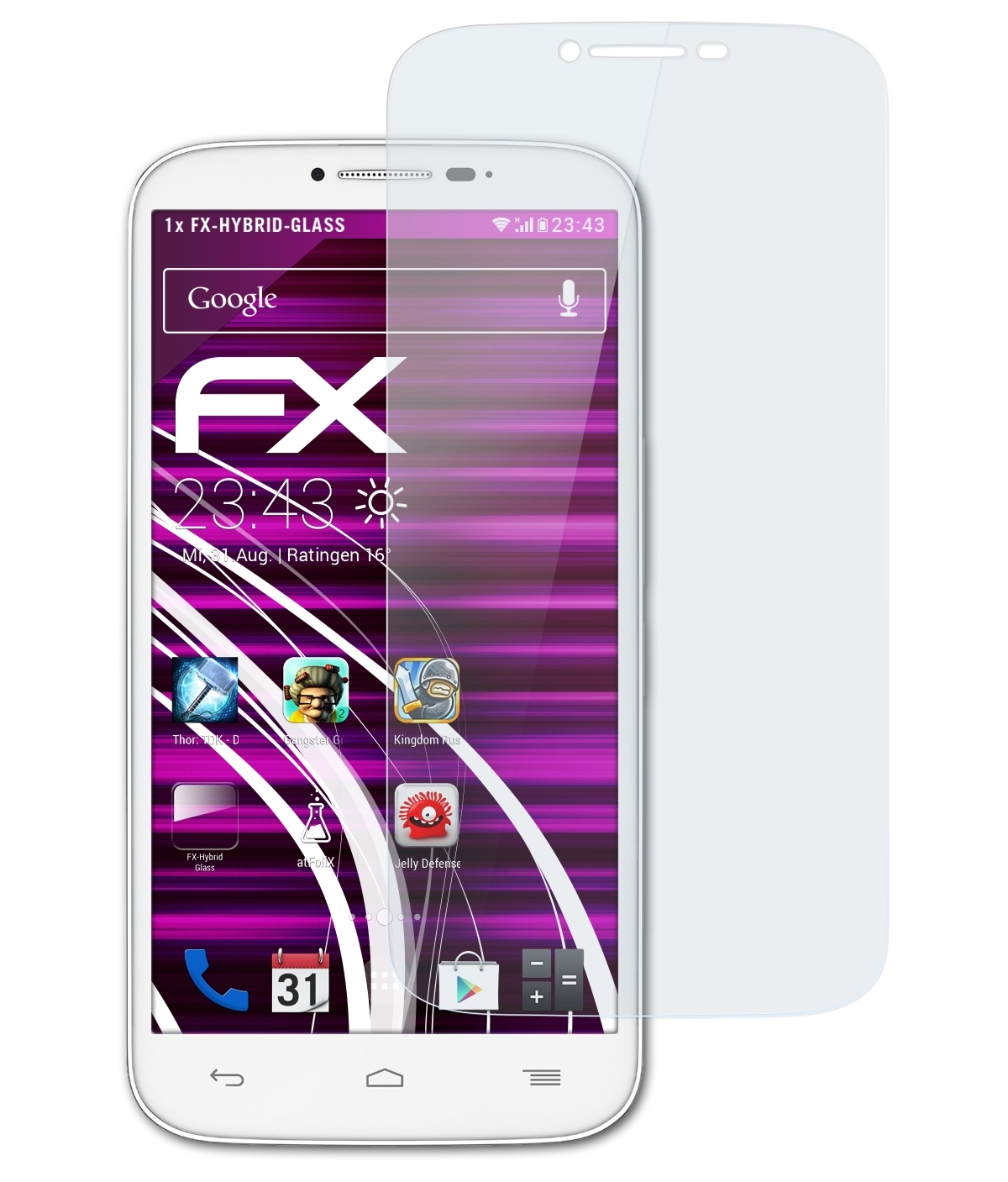 ATFOLIX FX-Hybrid-Glass Alcatel C9) Pop Touch One Schutzglas(für