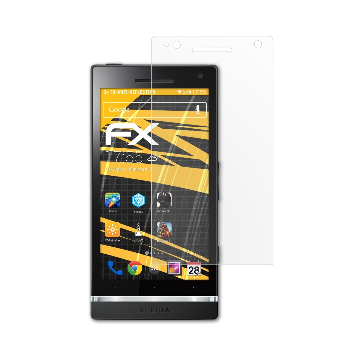 ATFOLIX 3x FX-Antireflex Xperia Sony S) Displayschutz(für