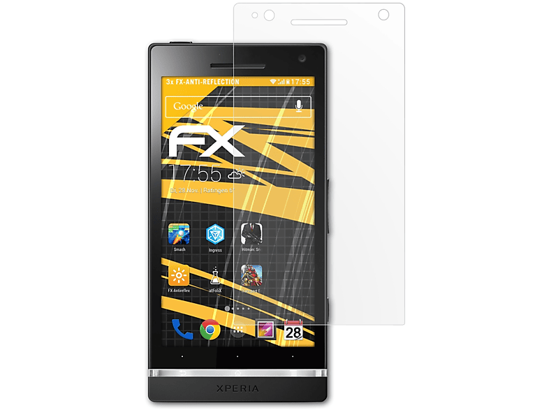 ATFOLIX 3x FX-Antireflex Displayschutz(für Sony Xperia S)