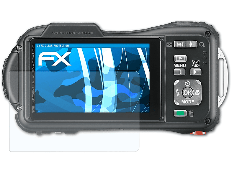 ATFOLIX 3x FX-Clear Displayschutz(für Ricoh WG-20)