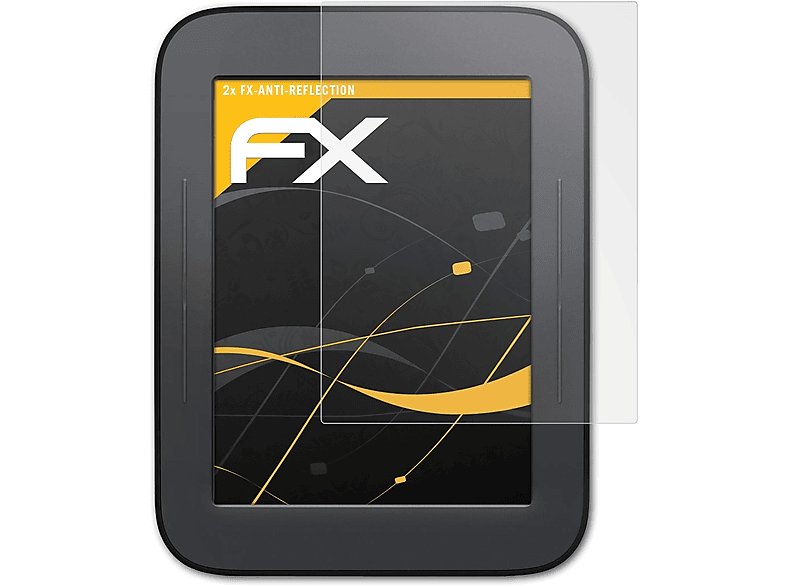 ATFOLIX 2x FX-Antireflex NOOK & Barnes Noble GlowLight) Displayschutz(für