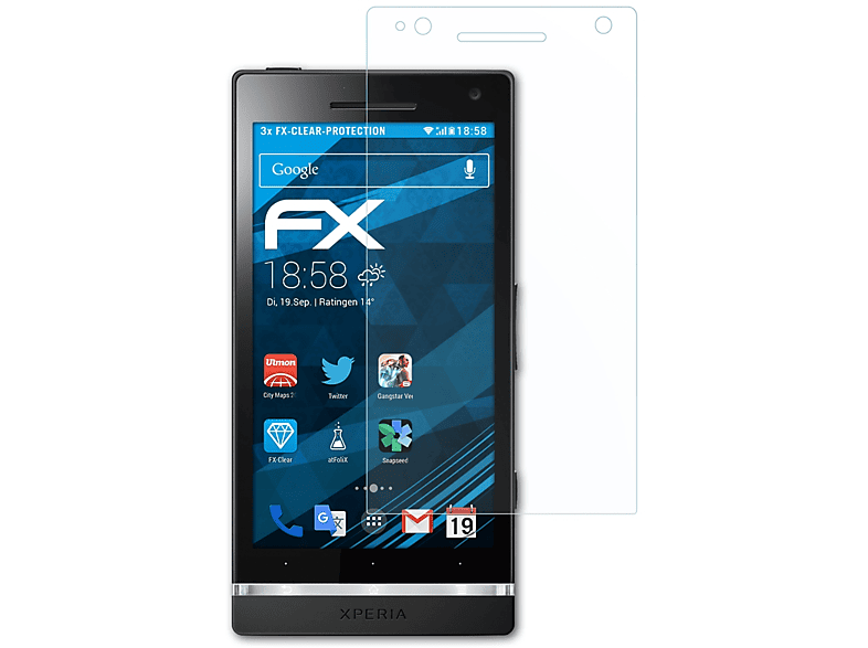 ATFOLIX 3x FX-Clear Displayschutz(für Sony Xperia S)