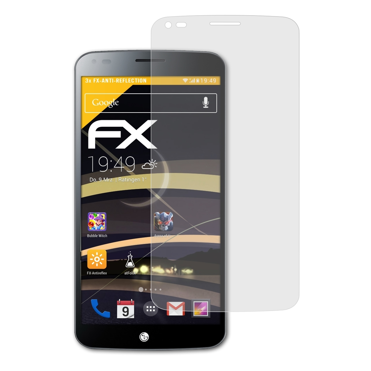 ATFOLIX 3x LG FX-Antireflex Displayschutz(für G Flex)