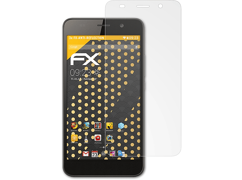 ATFOLIX 3x FX-Antireflex Y6) Displayschutz(für Huawei