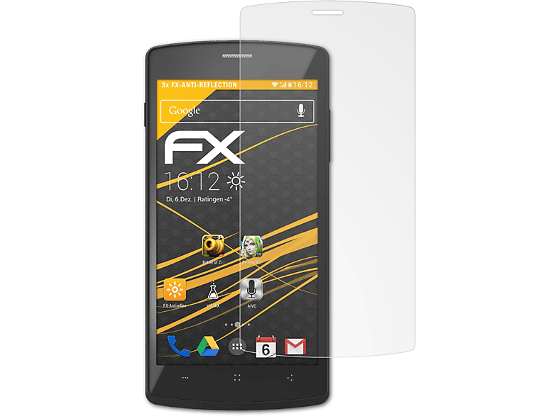 ATFOLIX 3x FX-Antireflex Displayschutz(für Archos 50b Platinum)