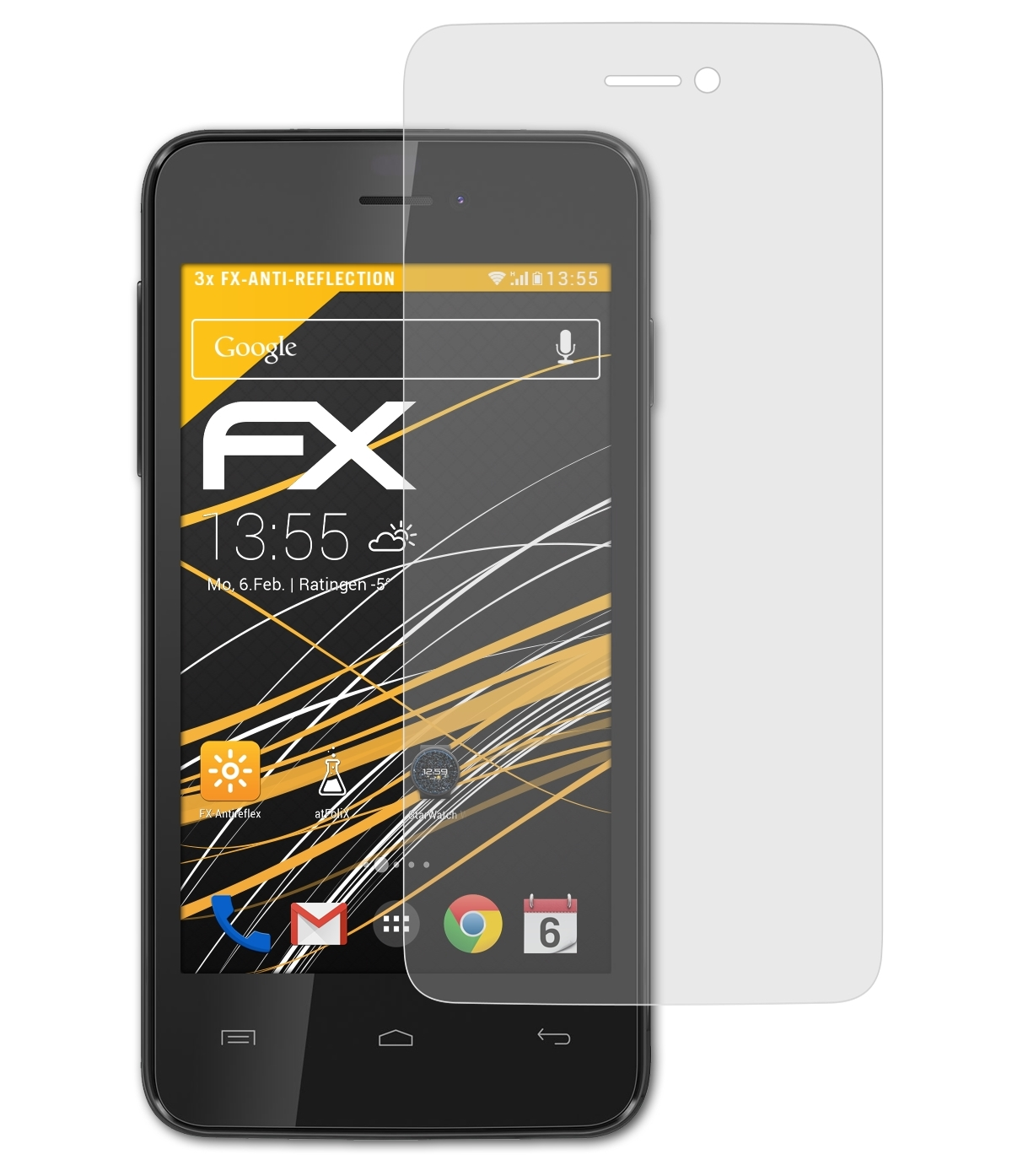 FX-Antireflex 3x ATFOLIX Wiko Displayschutz(für Kite)