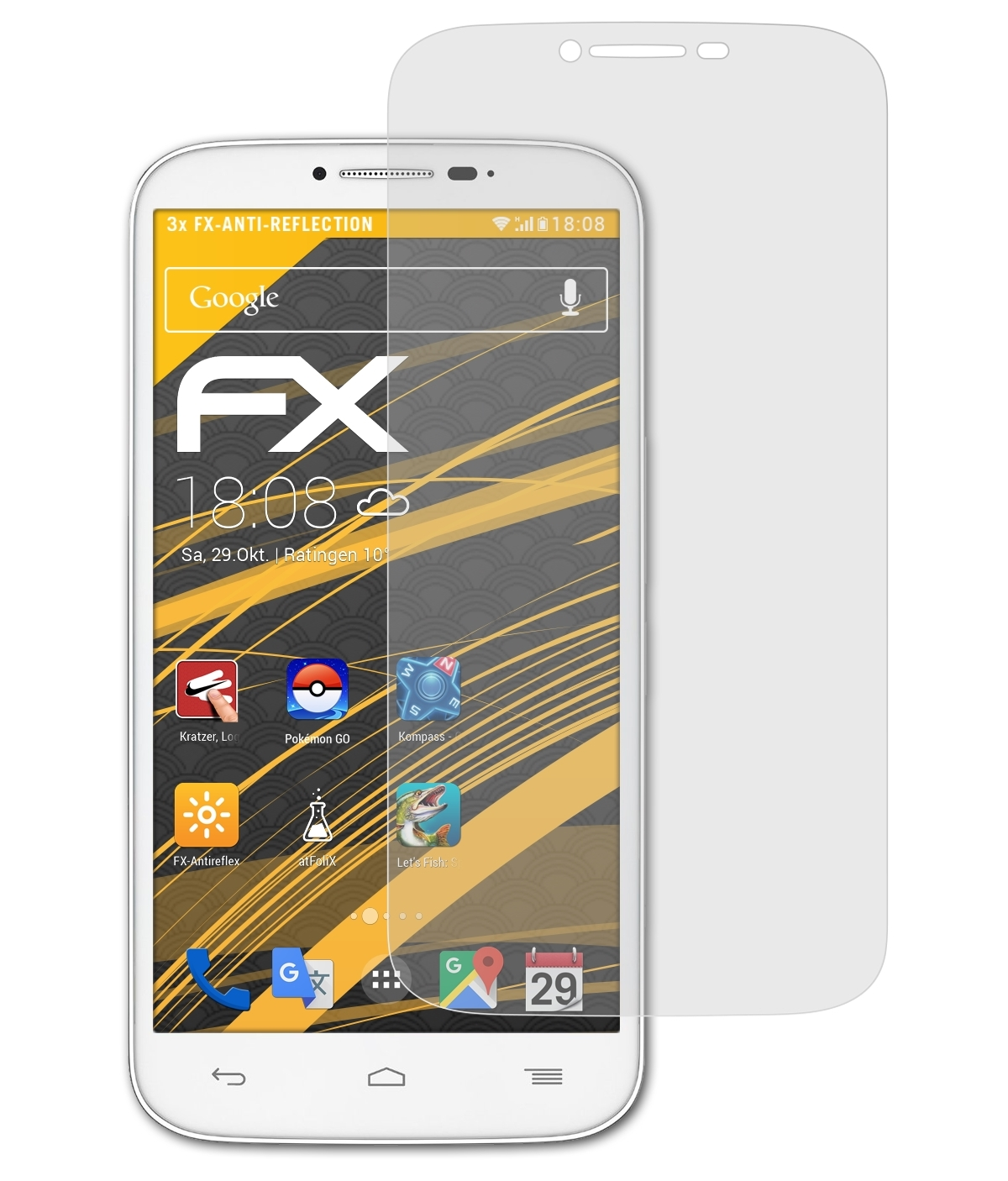 ATFOLIX 3x FX-Antireflex Displayschutz(für Alcatel C9) One Pop Touch