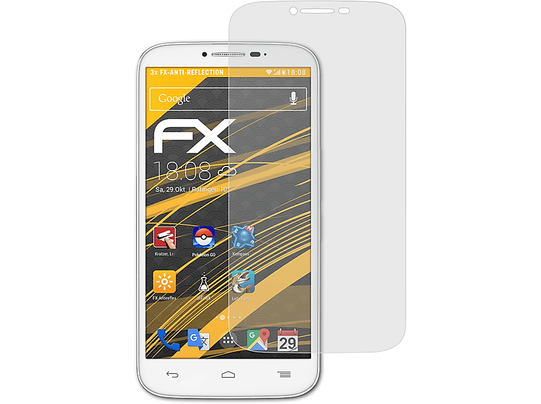 ATFOLIX 3x FX-Antireflex Displayschutz(für Alcatel Pop Touch C9) One
