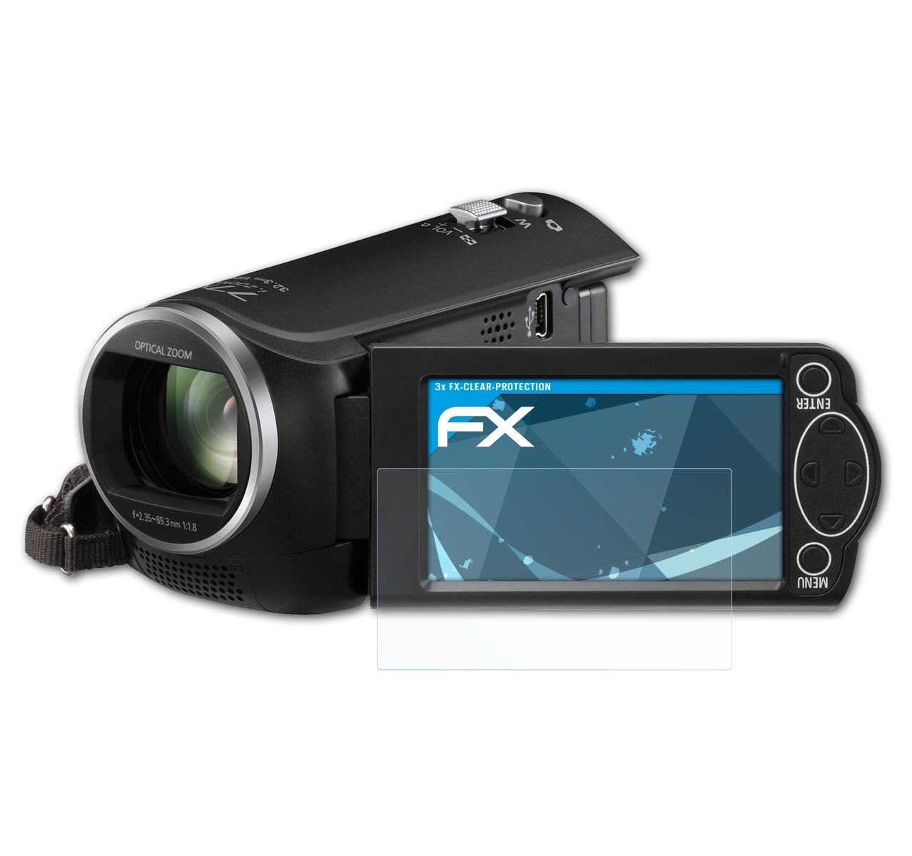 ATFOLIX FX-Clear Panasonic 3x HC-V160) Displayschutz(für