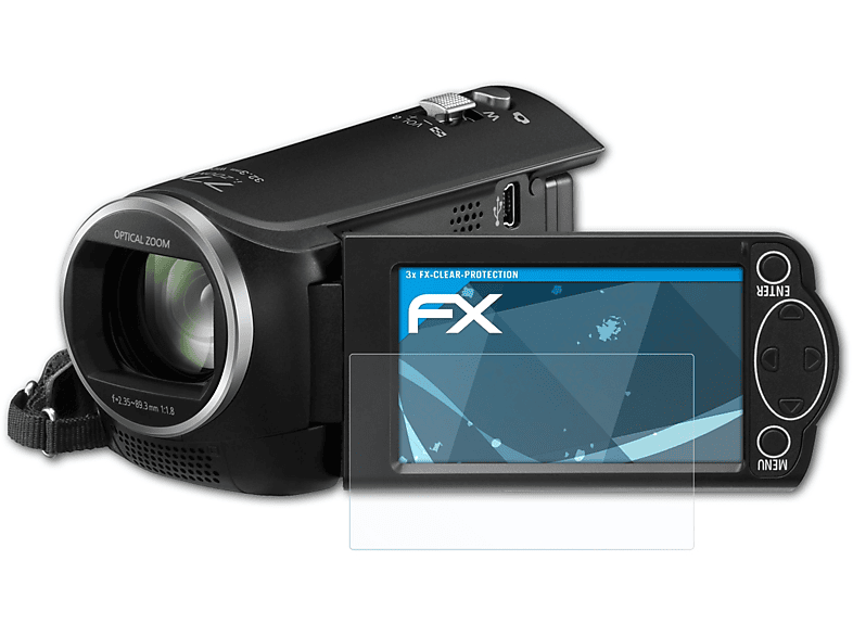 ATFOLIX 3x FX-Clear Displayschutz(für Panasonic HC-V160)
