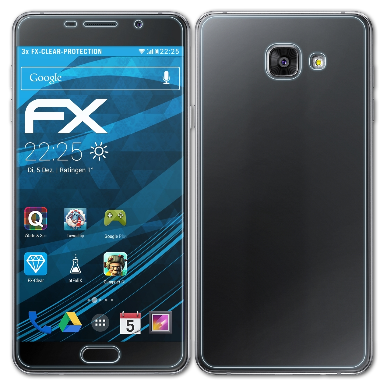 ATFOLIX 3x FX-Clear Displayschutz(für Galaxy (2016)) Samsung A7