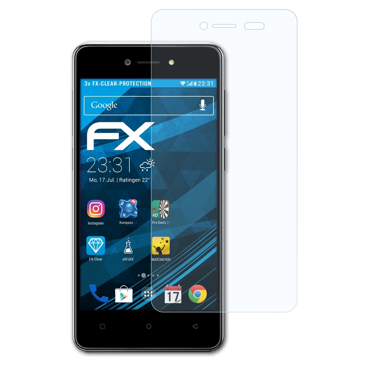 ATFOLIX 3x FX-Clear Displayschutz(für Lava Z50)