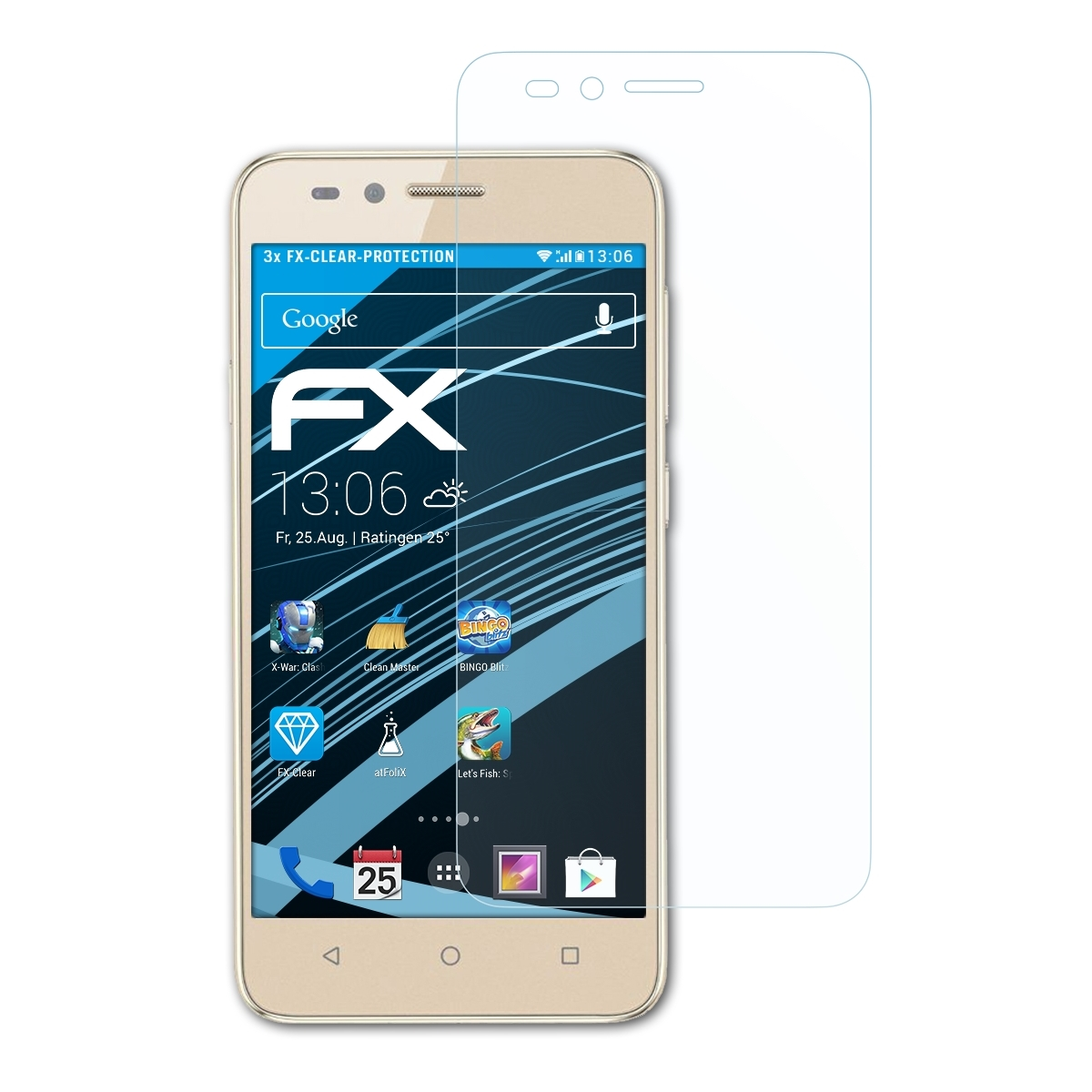 II) Displayschutz(für 3x ATFOLIX Y3 Huawei FX-Clear