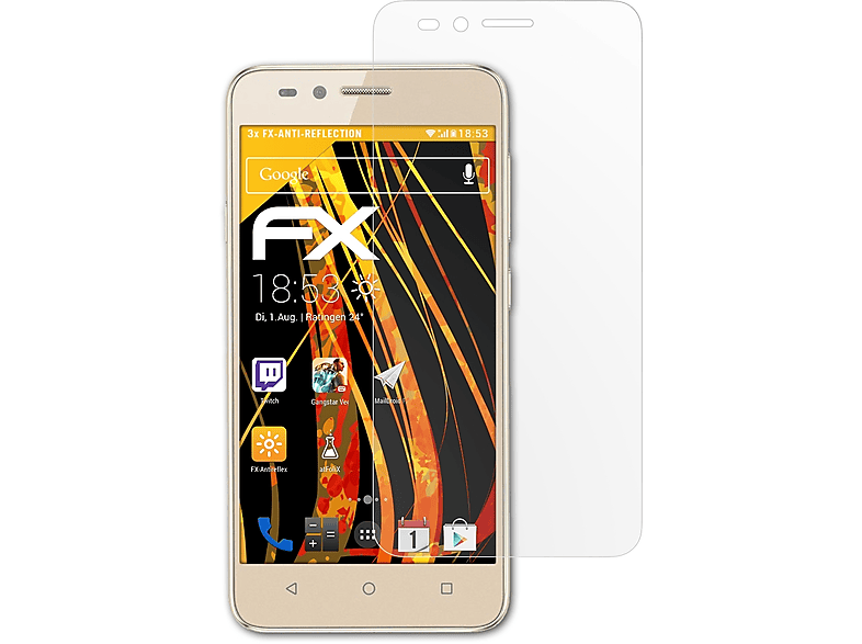 ATFOLIX Displayschutz(für Huawei II) 3x FX-Antireflex Y3
