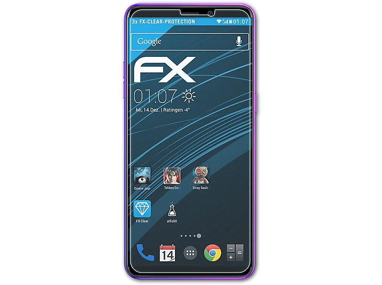 ATFOLIX 3x FX-Clear Displayschutz(für Power Ulefone 3L)